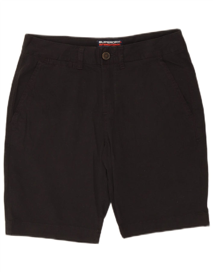 SUPERDRY Herren Chino-Shorts W32 Mittelschwarze Baumwolle