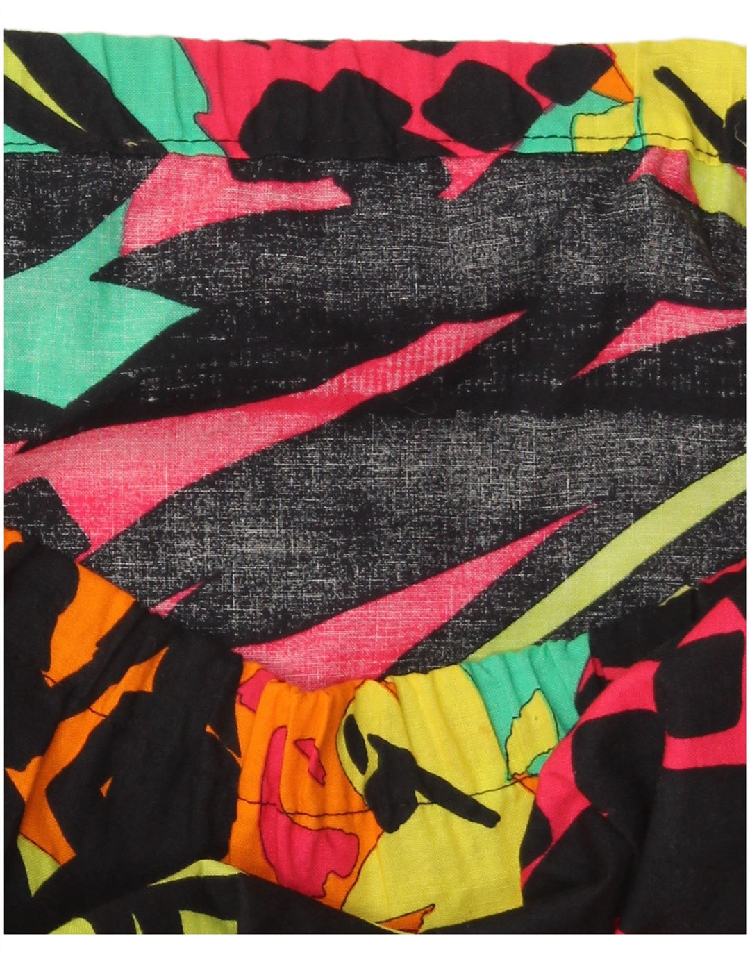 VINTAGE Damen grafischer gerader Rock W40 2XL Mehrfarbiges Patchwork