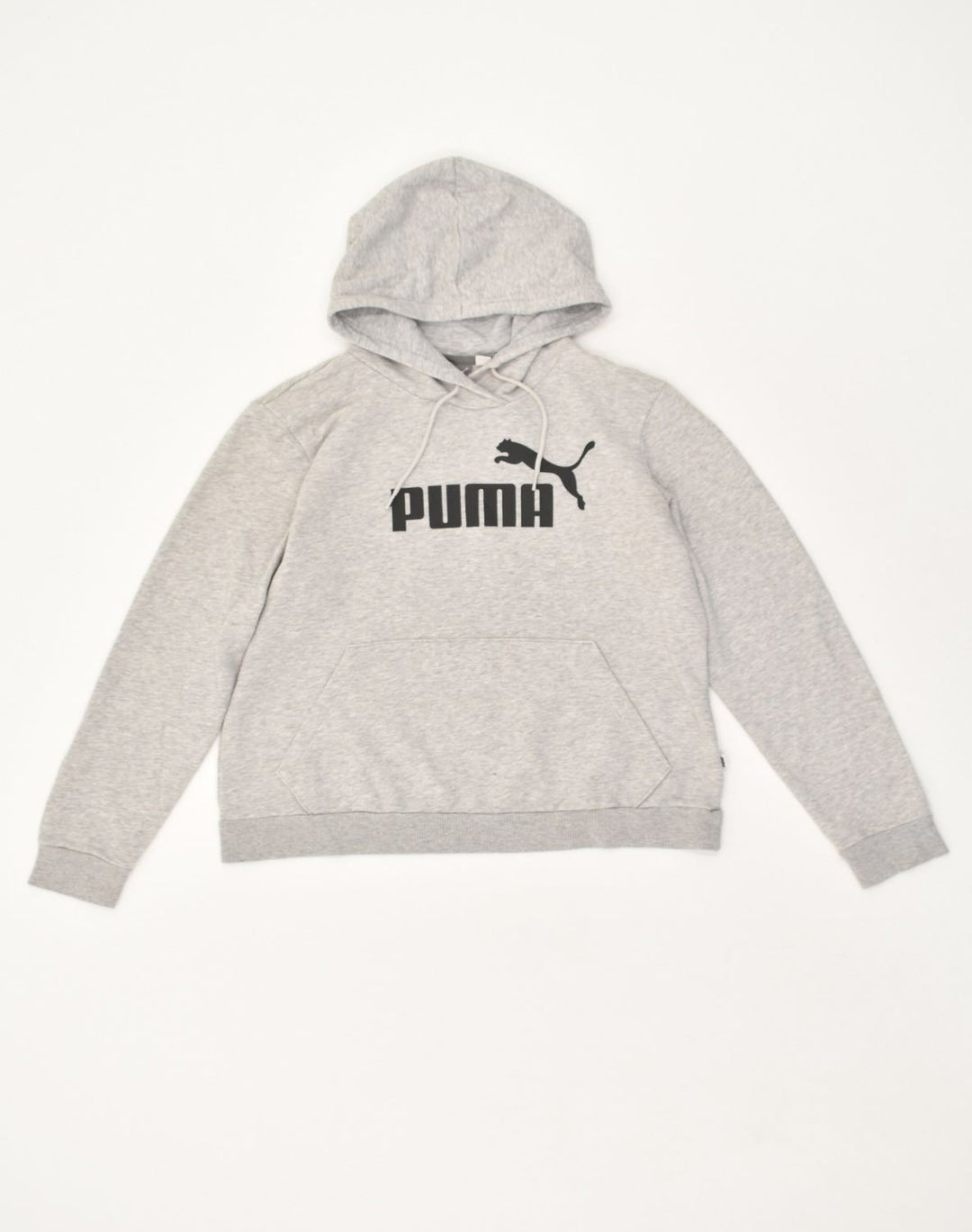 PUMA Womens Graphic Hoodie Jumper UK 14 Large  Grey Cotton | Vintage Puma | Thrift | Second-Hand Puma | Used Clothing | Messina Hembry 