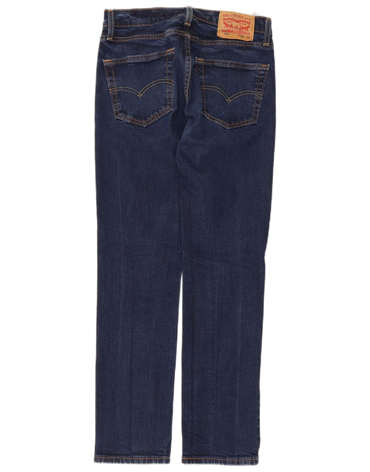LEVI'S Damen 511 Slim Jeans W30 L32 marineblaue Baumwolle