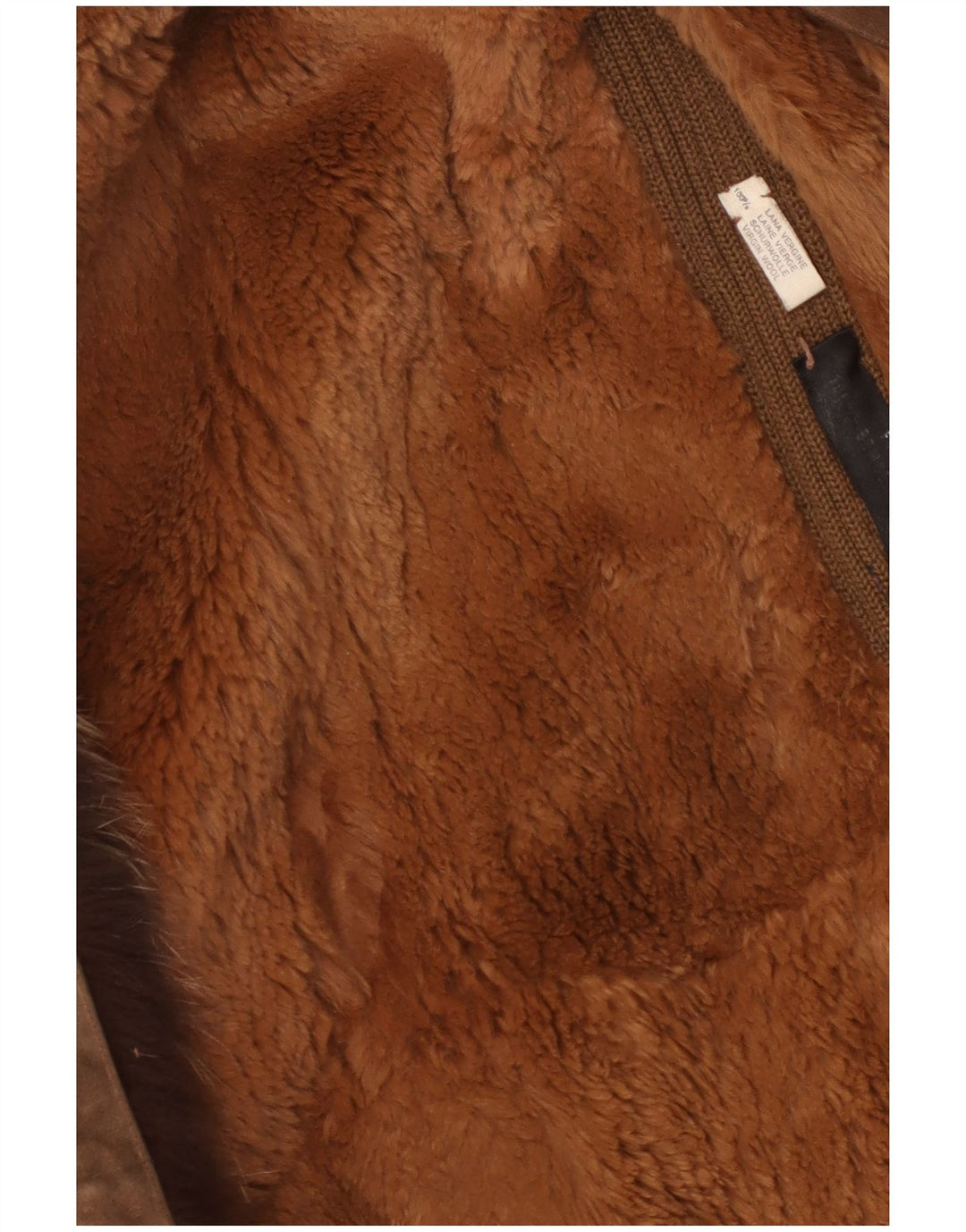 Vintage Damen Sherpa Wildleder Mantel UK 14 Mittelbraun