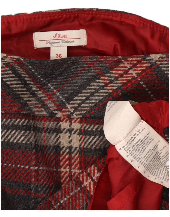 S.Oliver Damen Minirock EU 36 Small W30 Grau kariertes Acryl