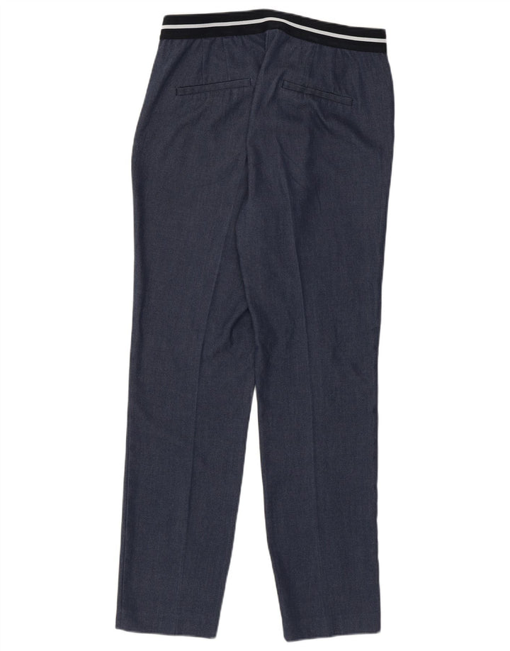 Zara Damen Tapered Chino Hose Medium W28 L27 Blau Polyester