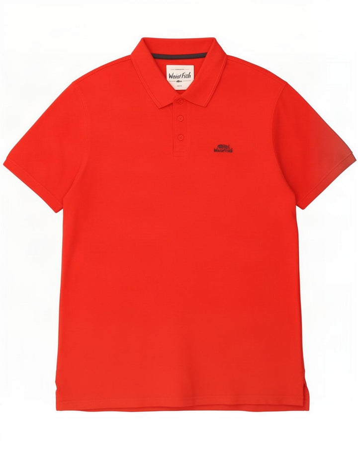 Weird Fish Herren-Poloshirt, groß, rote Baumwolle