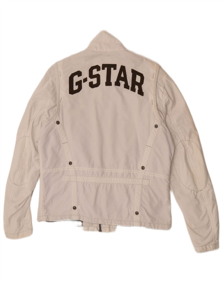 G-Star Herren Graphic Utility Jacke UK 40 Large Weiße Baumwolle