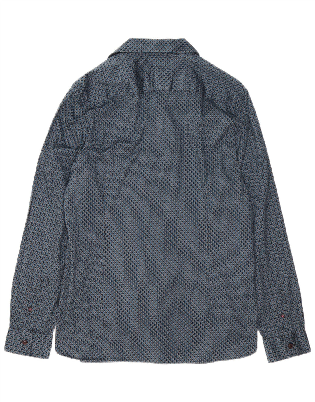 Ted Baker Herren-Hemd mit abstraktem Muster, Größe 5 XL, blaue Baumwolle