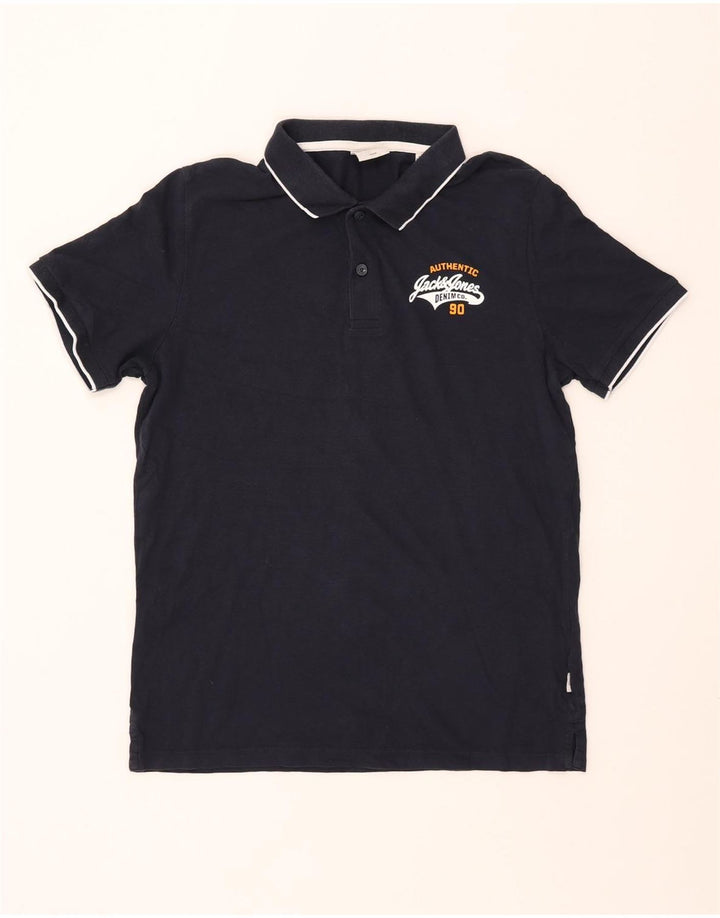 JACK & JONES Herren-Poloshirt mit Grafik, groß, marineblau, Baumwolle