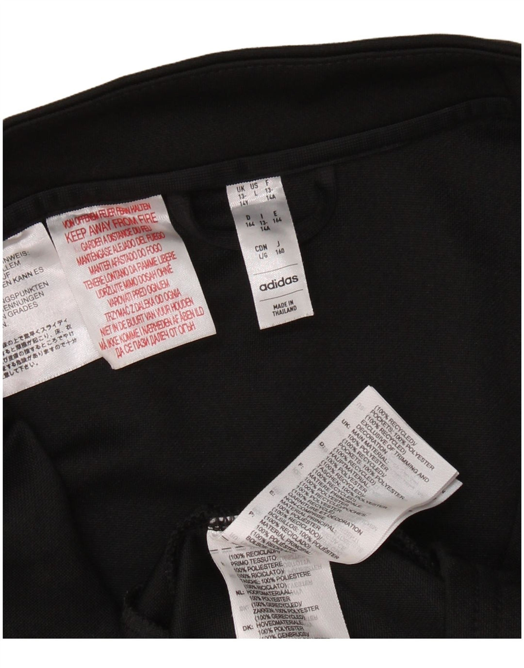 Adidas Jungen Aeroready Trainingsanzug Top Jacke 13-14 Jahre Schwarzes Polyester