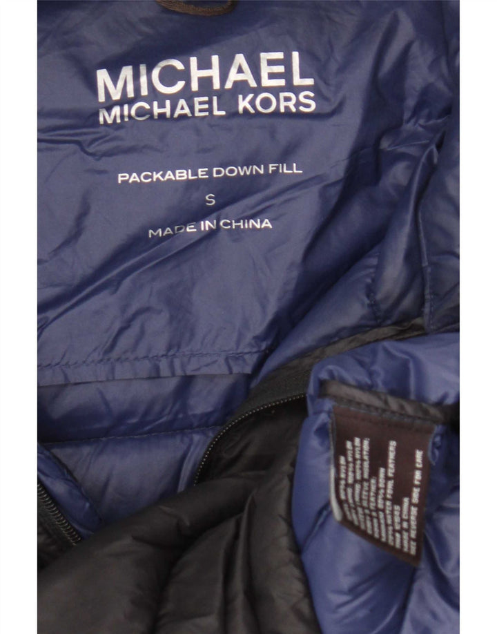 Michael Kors Herren Wattierte Jacke UK 38 Small Marineblaues Nylon