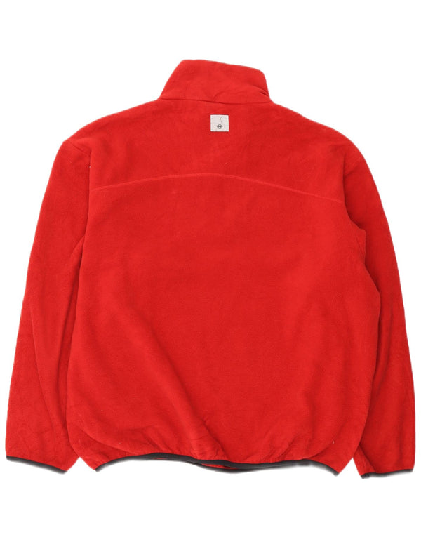 Nautica Herren-Fleecepullover mit Reißverschluss am Hals, XL, rotes Polyester