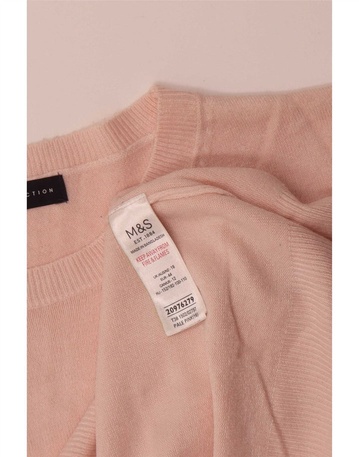 Marks & Spencer Damen-Pullover, übergroß, U-Boot-Ausschnitt, Gr. 16, Rosa