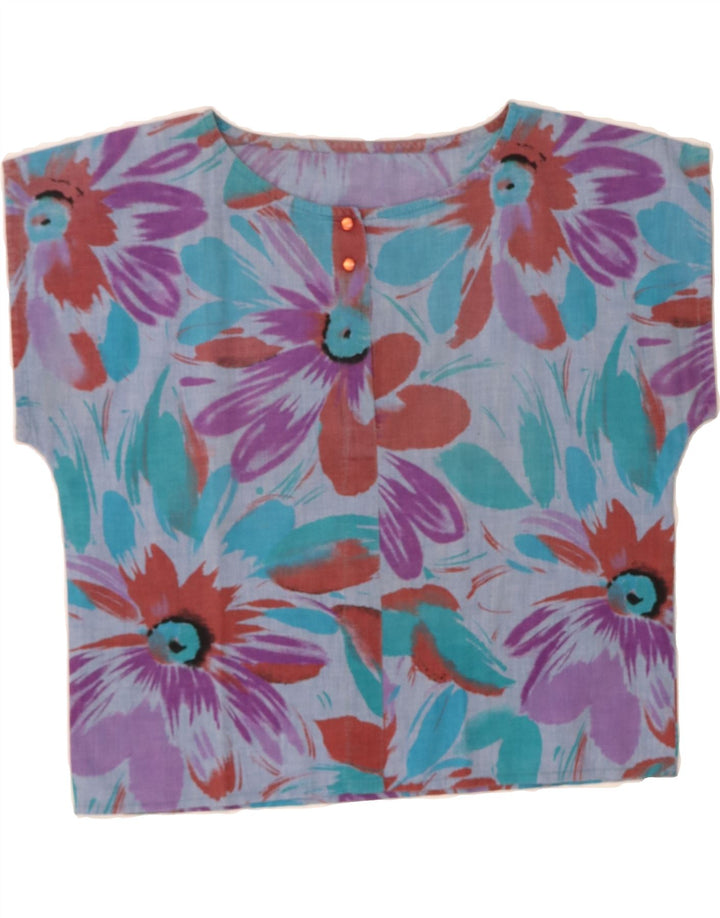 VINTAGE Womens Blouse Top UK 16 Large Multicoloured Floral Vintage Vintage and Second-Hand Vintage from Messina Hembry 