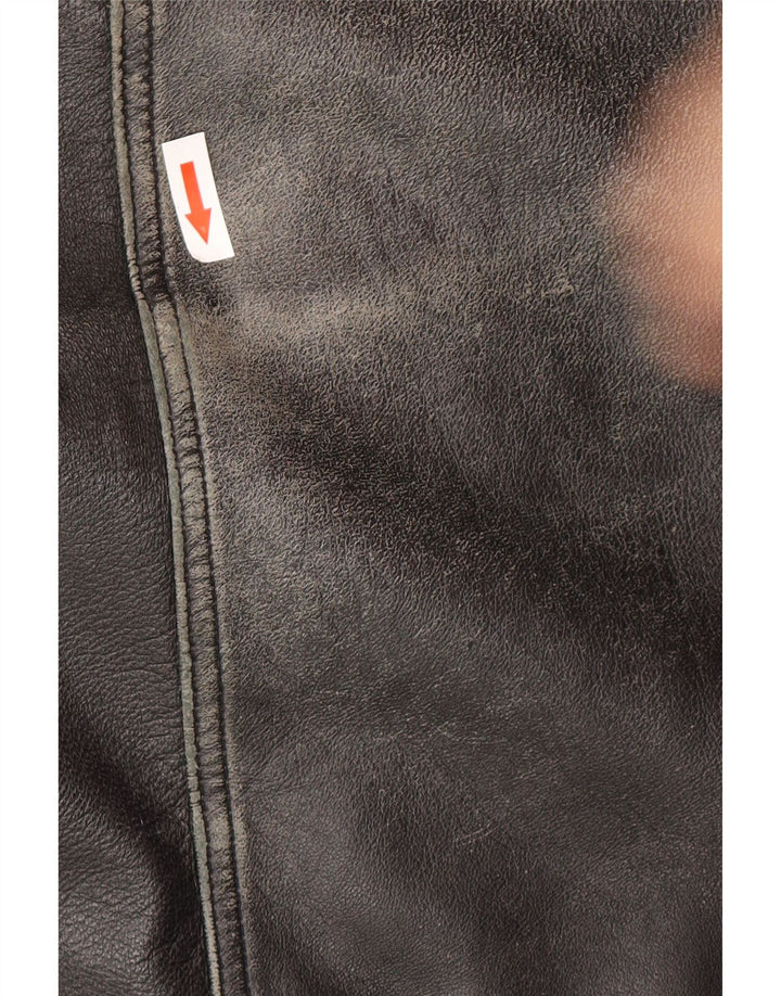 Vintage Herren Lederjacke UK 38 Mittelschwarzes Leder