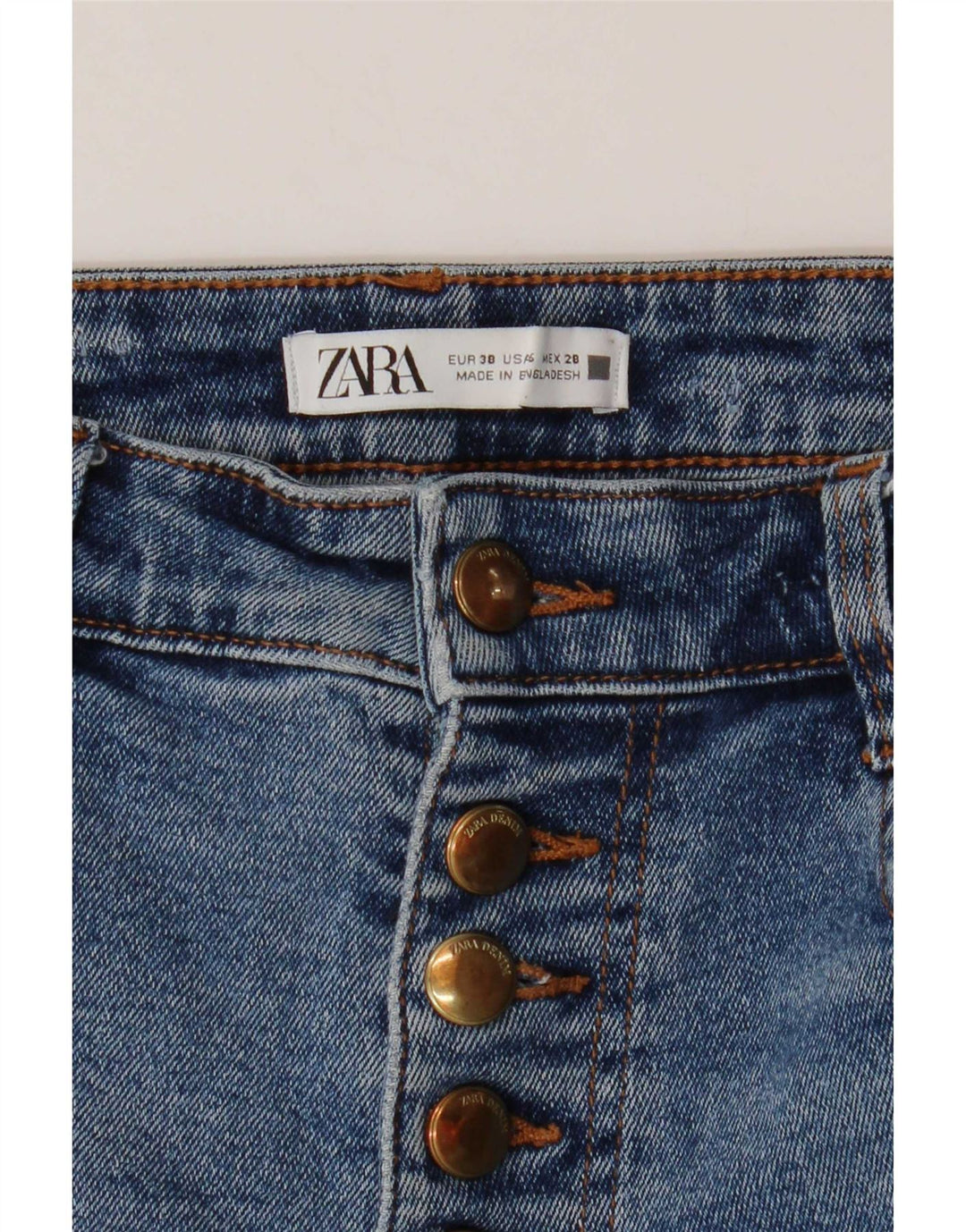 Zara Damen Bootcut Jeans EU 38 Small W28 L25 Blaue Baumwolle