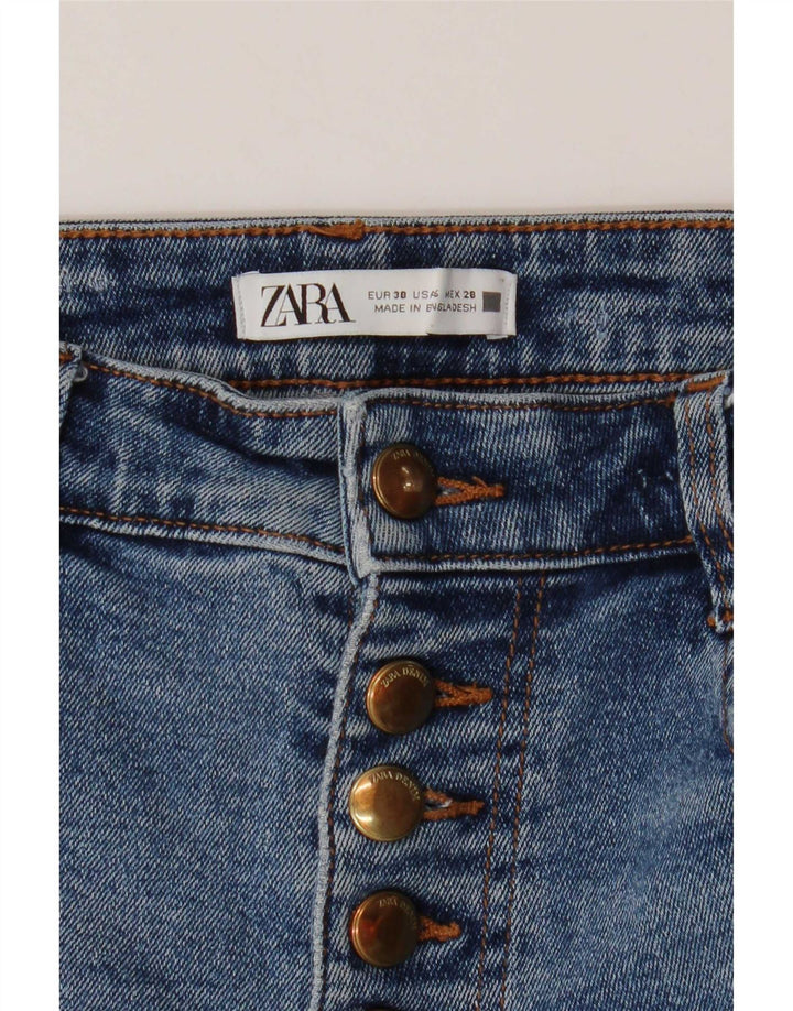 Zara Damen Bootcut Jeans EU 38 Small W28 L25 Blaue Baumwolle