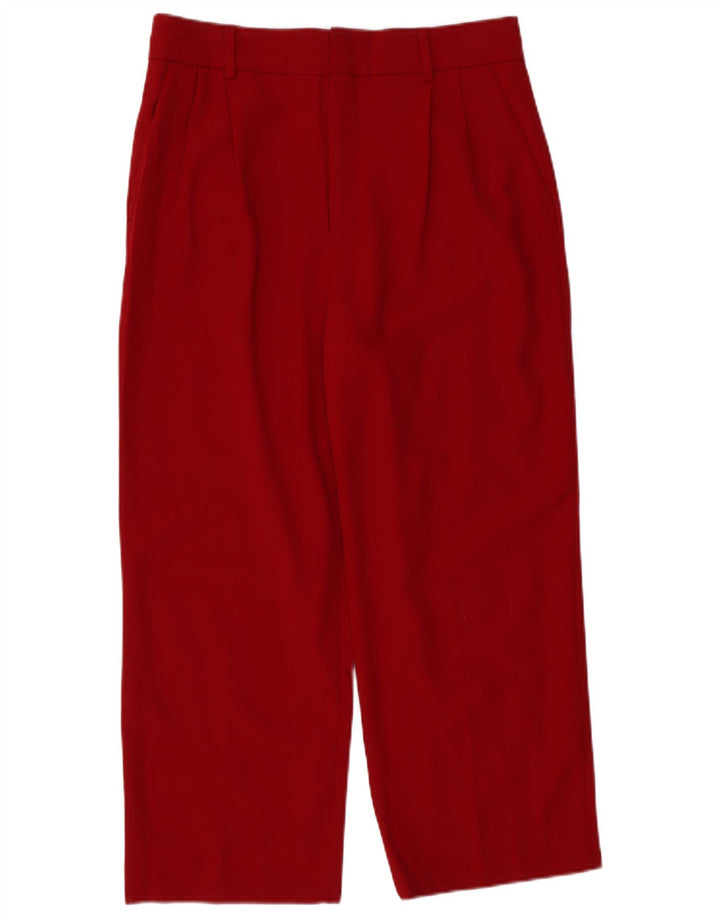 Zara Damen-PEGged-Cropped-Hose, Größe L, W32, L25, Rot, Polyester
