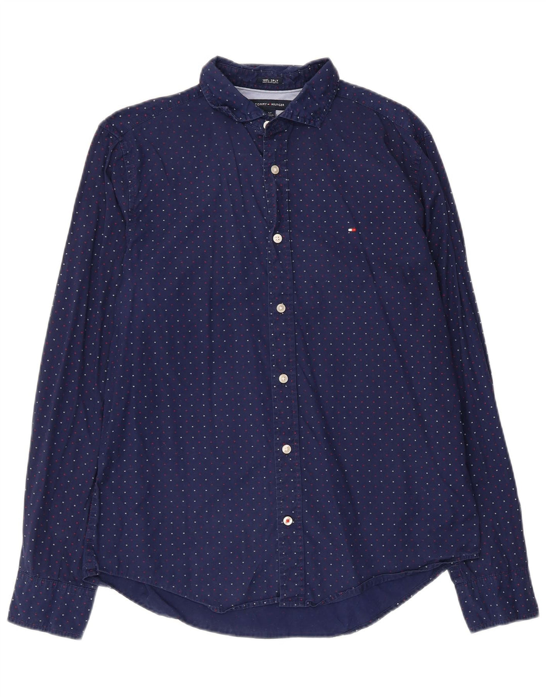 Tommy Hilfiger Herren-Grafikhemd, klein, marineblau, Baumwolle