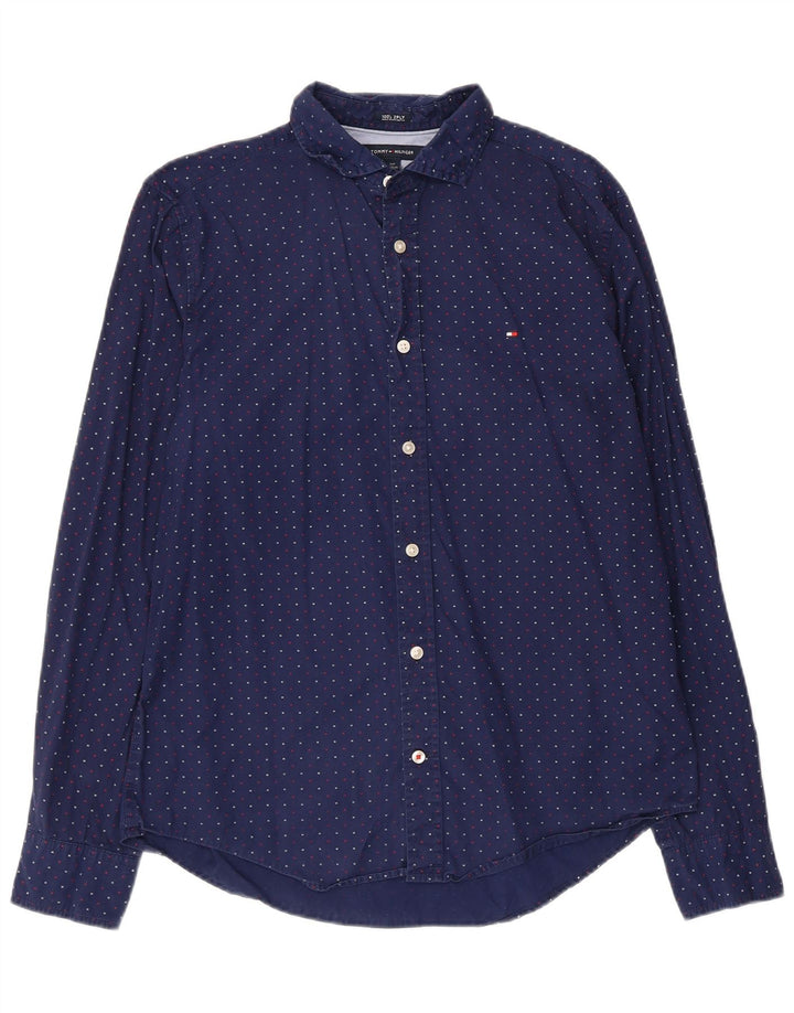 Tommy Hilfiger Herren-Grafikhemd, klein, marineblau, Baumwolle