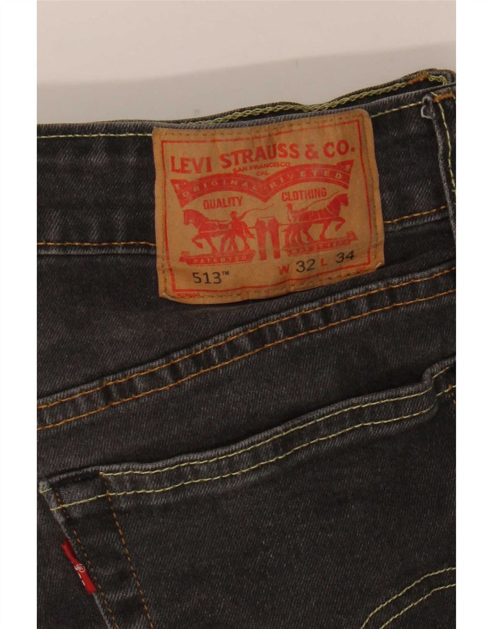 Levi's Herren Slim Straight Jeans W32 L28 Graue Baumwolle
