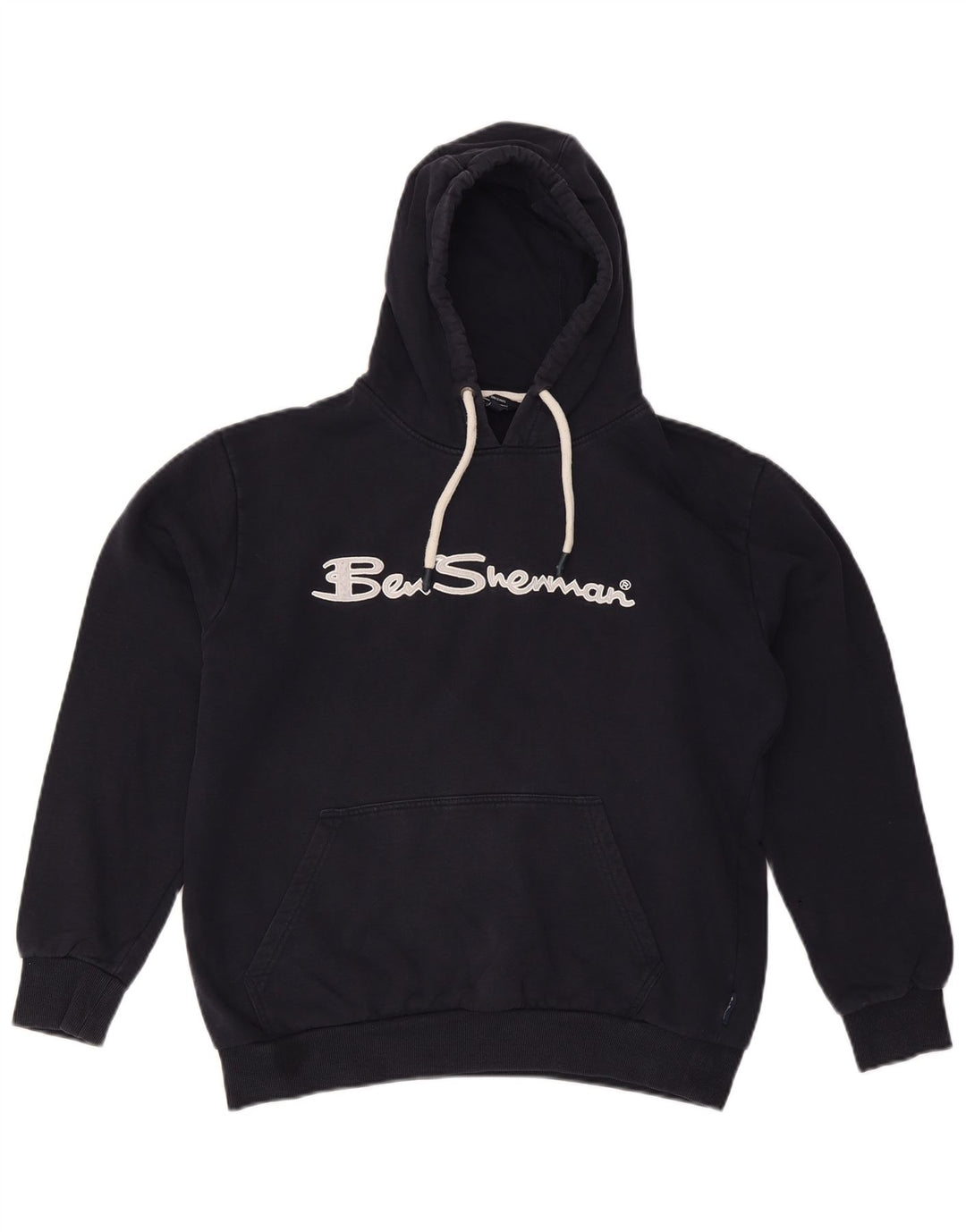 BEN SHERMAN Damen-Pullover mit übergroßem grafischem Kapuzenpullover, Gr. 16, Marineblau