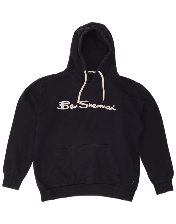 BEN SHERMAN Damen-Pullover mit übergroßem grafischem Kapuzenpullover, Gr. 16, Marineblau