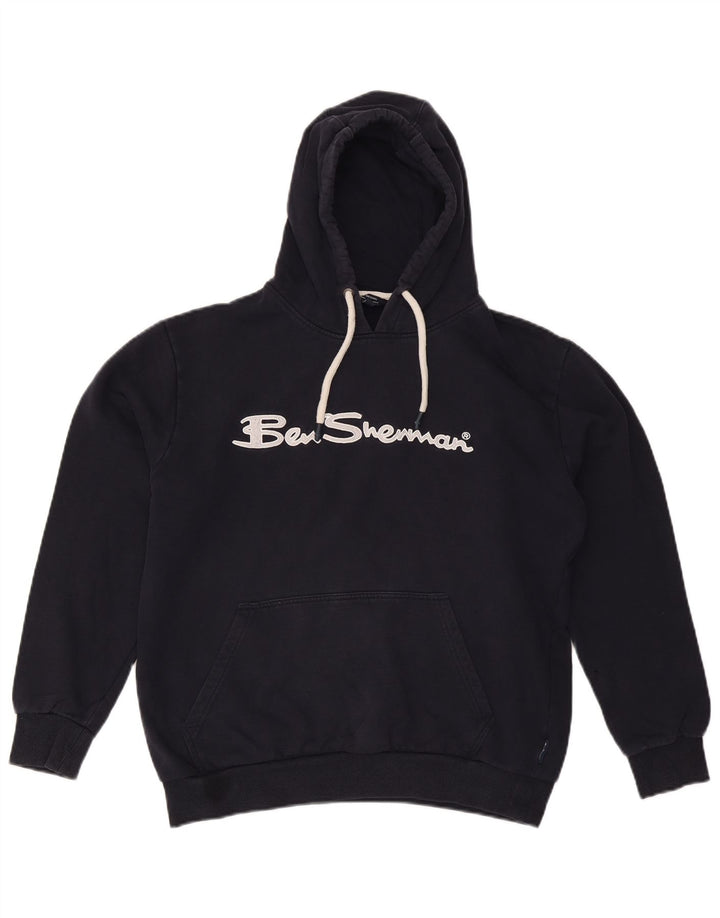 BEN SHERMAN Damen-Pullover mit übergroßem grafischem Kapuzenpullover, Gr. 16, Marineblau