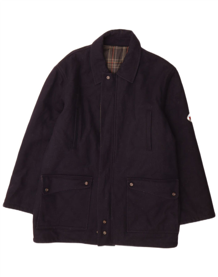 North Pole Herren Wendemantel UK 42 XL Marineblaue Wolle