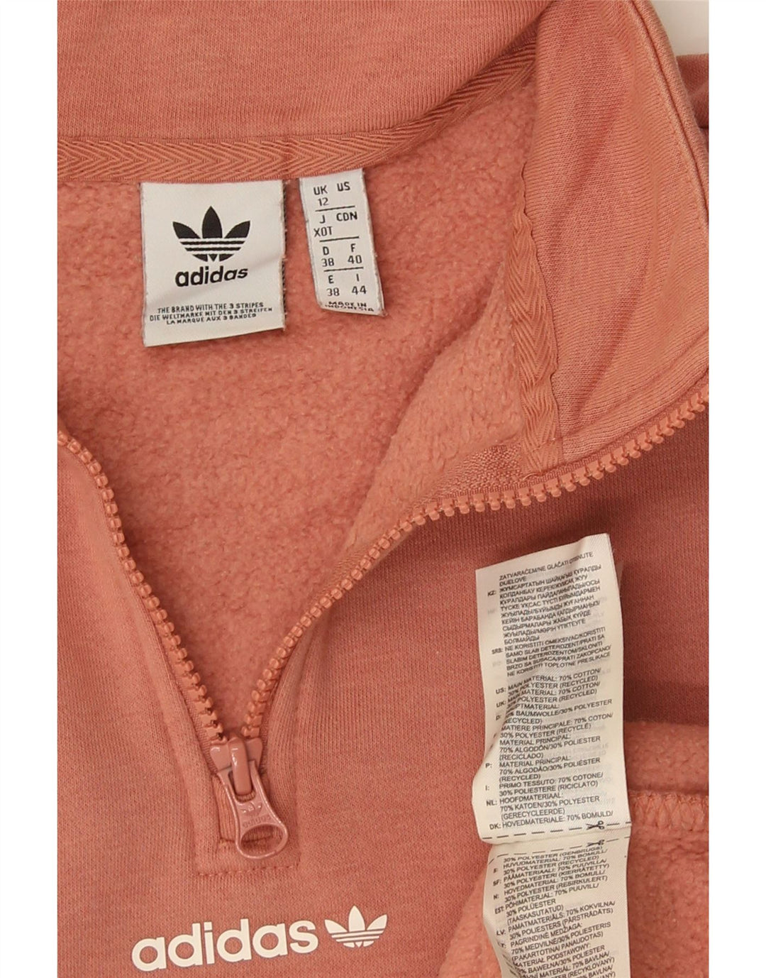 Adidas Damen Übergroßer Grafik-Sweatshirt-Pullover UK 12 Mittelorange