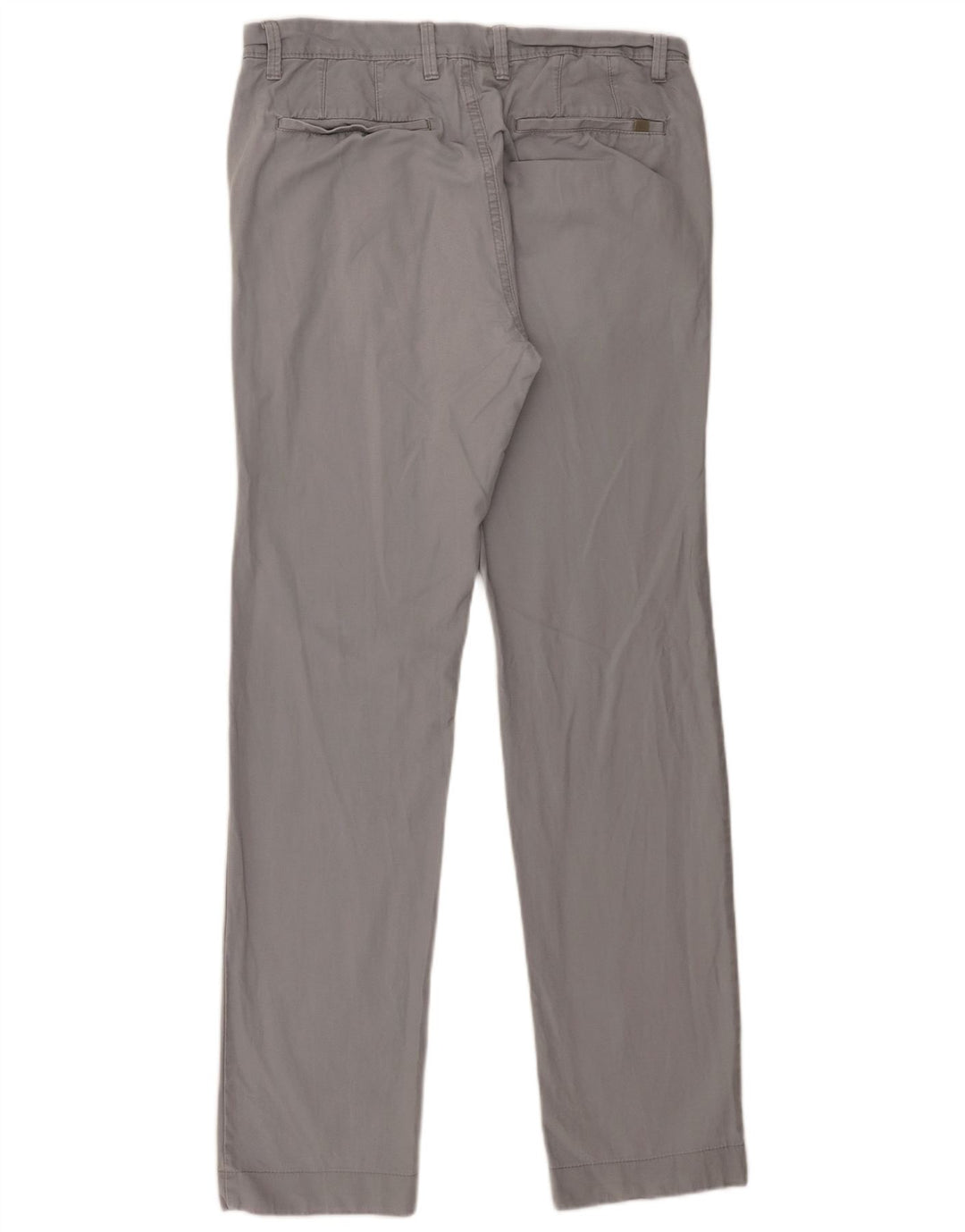 Marks & Spencer Herren gerade Chinohose W32 L33 graue Baumwolle