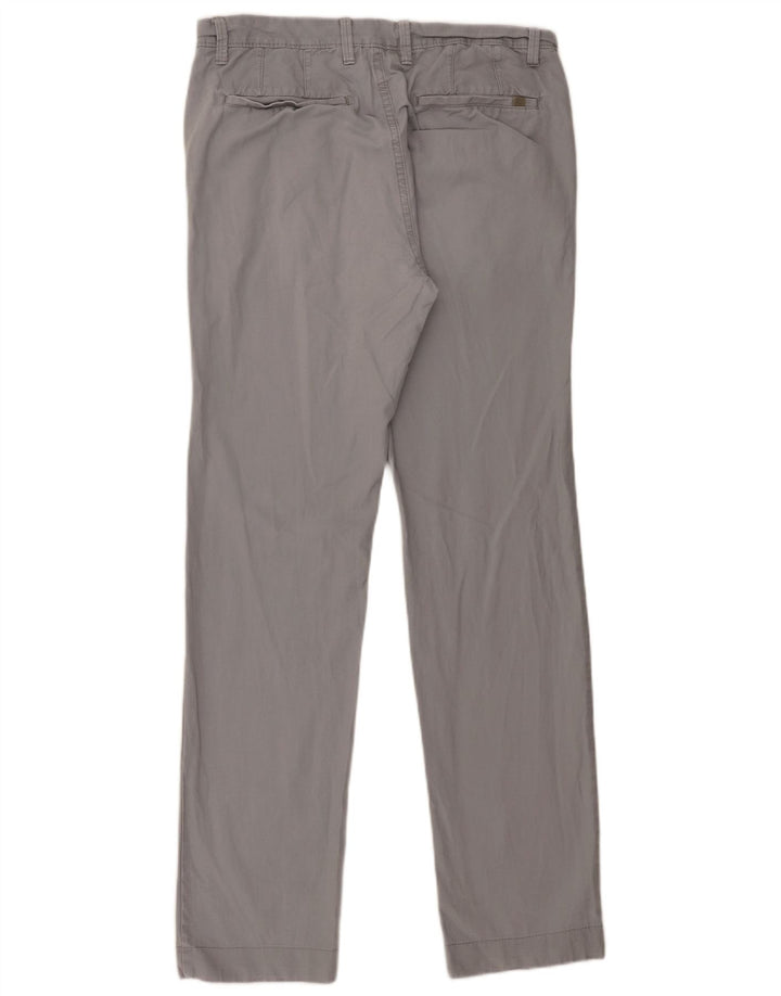 Marks & Spencer Herren gerade Chinohose W32 L33 graue Baumwolle