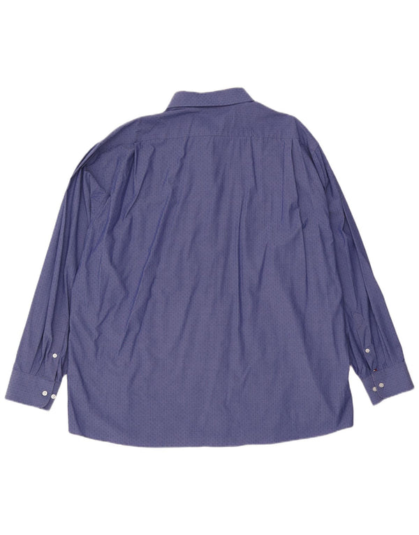 Tommy Hilfiger Herren-Hemd mit normaler Passform, Größe 18 1/2 2XL, blau gepunktete Baumwolle