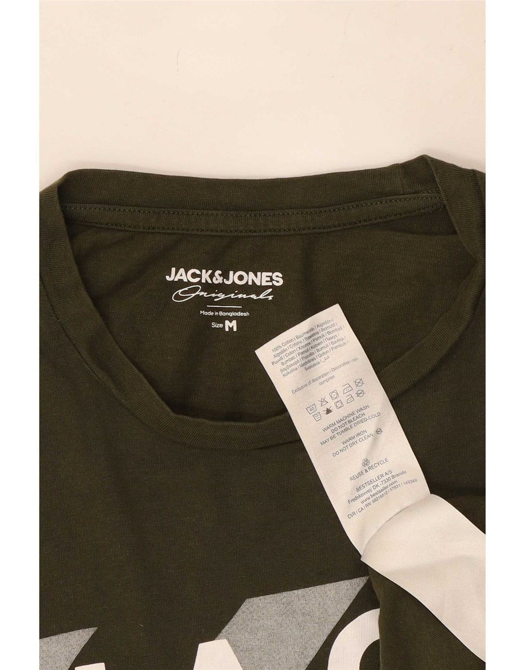 Jack & Jones Herren-T-Shirt mit Grafik, mittlere Khaki-Baumwolle