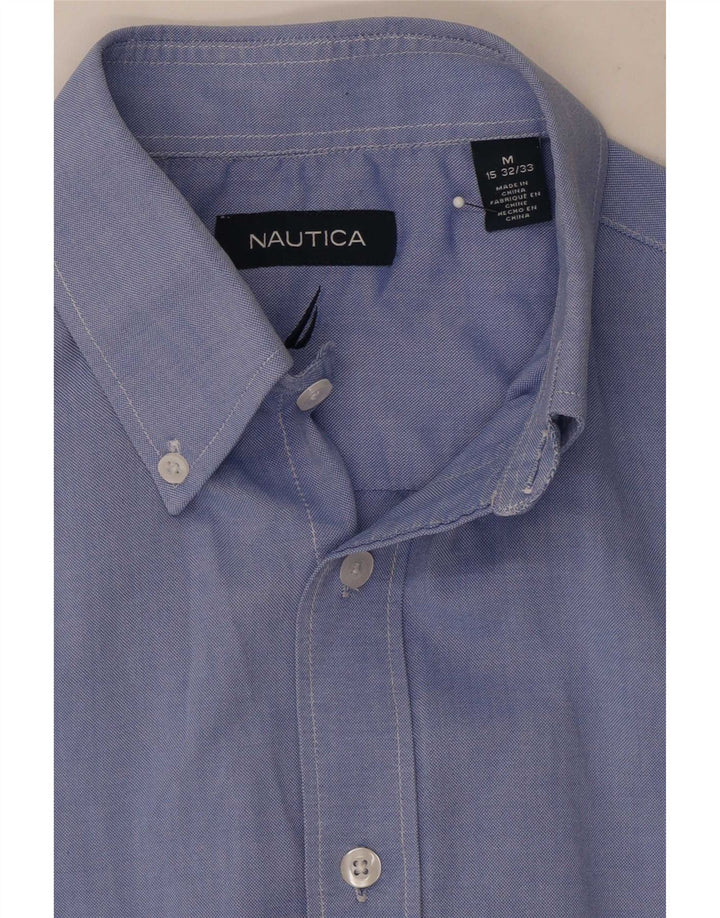 Nautica Herrenhemd, Größe 15, mittelblaue Baumwolle