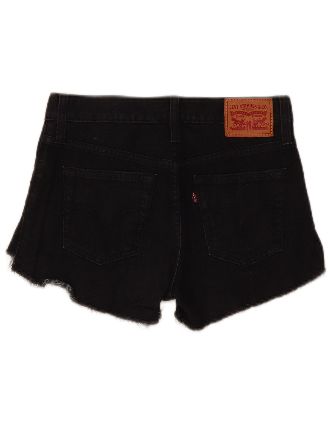 LEVI'S Damen Jeansshorts W24 XS Schwarze Baumwolle