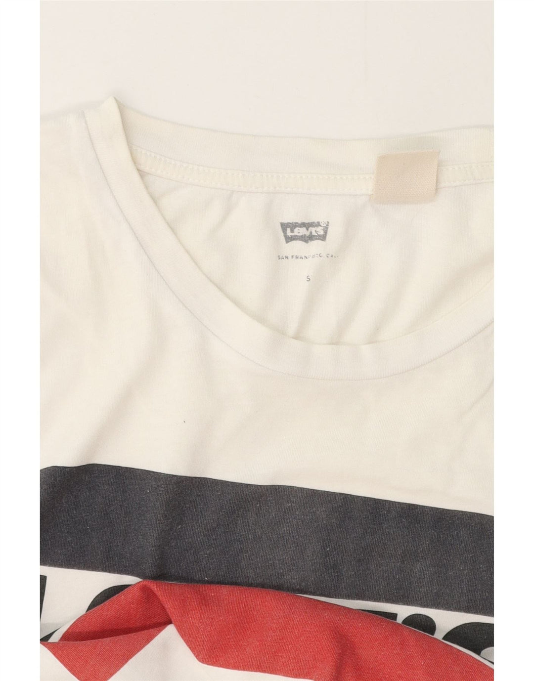 LEVI'S Damen-T-Shirt mit Grafik, UK 10, Größe S, Weiß