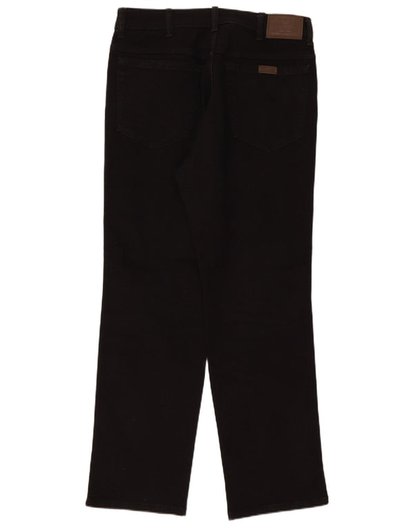 Wrangler Herren Regular Straight Jeans W34 L30 Schwarze Baumwolle
