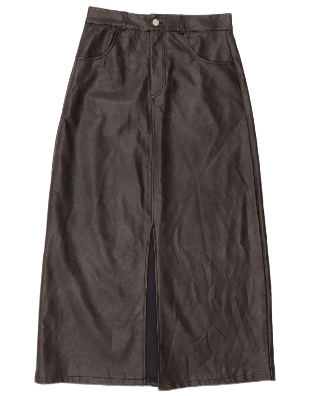 Vintage Damen Kunstfellrock Klein W26 Schwarz Polyurethan