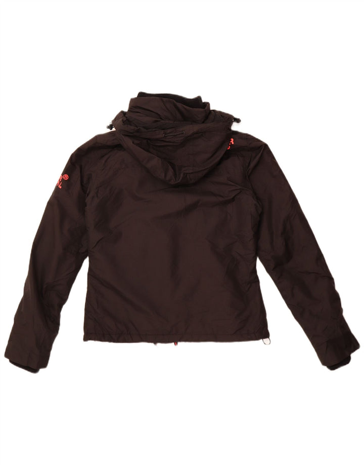 Superdry Damen Windcheater mit Kapuze, Windjacke, Gr. 10, Schwarz