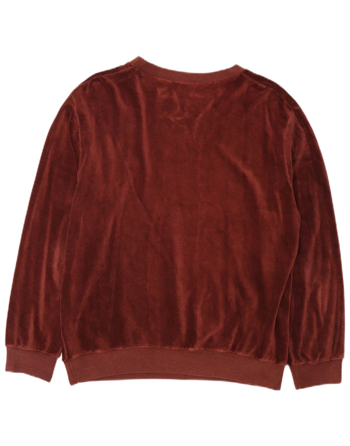 Vintage Herren Top Langarm Mittel Burgunderrot