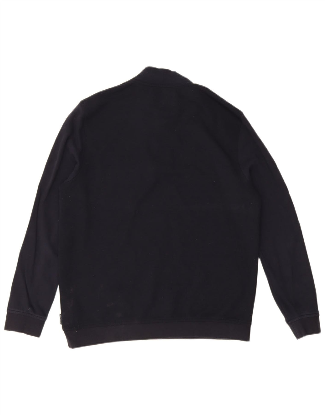 Ted Baker Herren-Sweatshirt mit Reißverschluss am Hals, Größe 4, groß, marineblaues Polyester