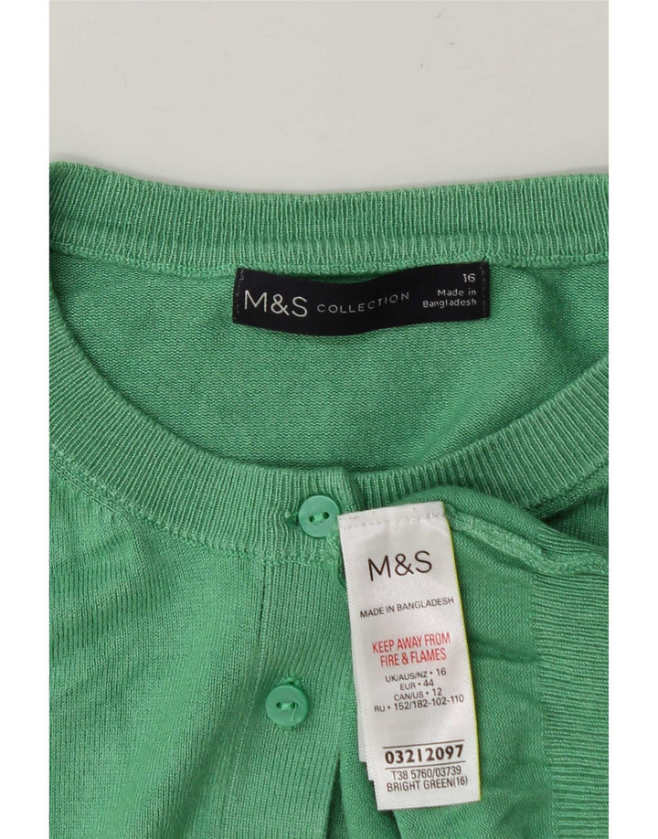 Marks & Spencer Damen-Cardigan-Pullover UK 16 Große grüne Viskose