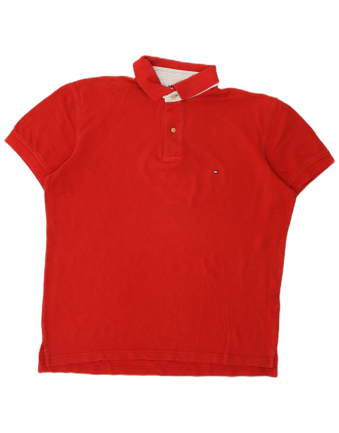 Tommy Hilfiger Herren-Poloshirt, große rote Baumwolle
