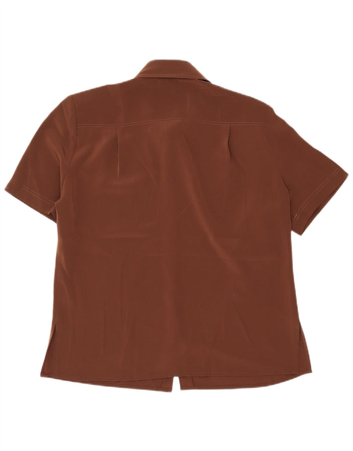 RENATO BALESTRA Damen Kurzarmhemd IT 46 Large Braun
