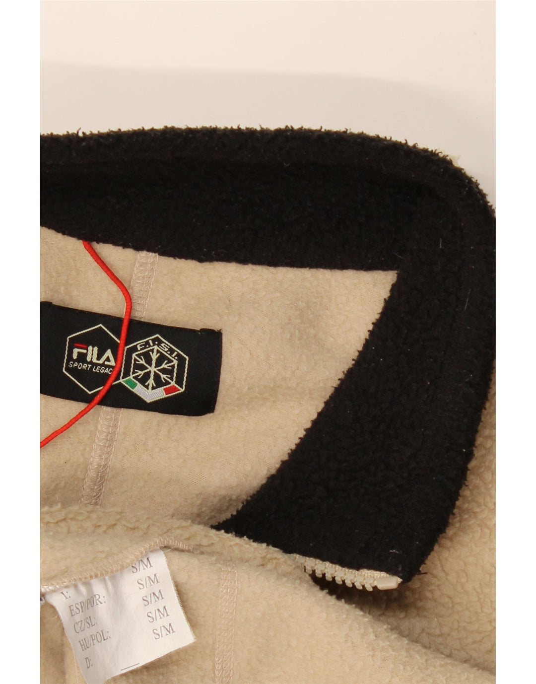 FILA Herren Fleecejacke UK 36 Small Beige Colourblock Polyester