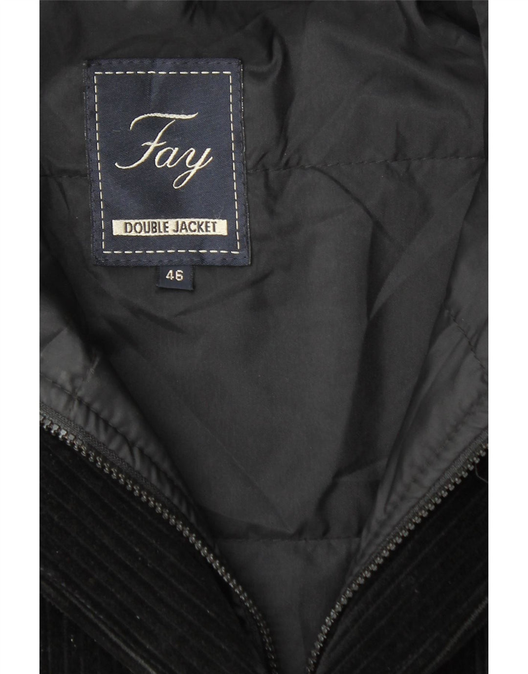 FAY Damen Blazerjacke aus Cord mit 3 Knöpfen, Gr. 46, Schwarz