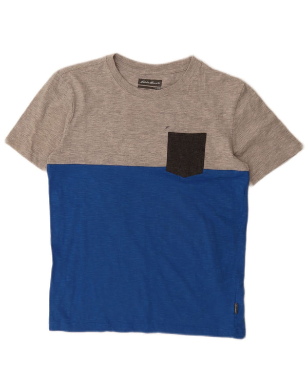 Eddie Bauer T-Shirt-Oberteil für Jungen, 14–15 Jahre, groß, blau, Colourblock-Baumwolle