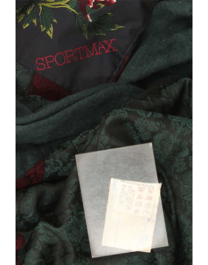 Sportmax Damen Übergroßer Mantel UK 12 Mittelgrüne Wolle