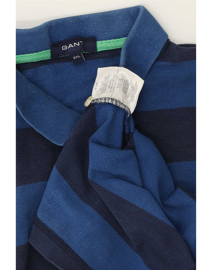 Gap Herren Poloshirt 2XL Marineblau gestreift aus Baumwolle