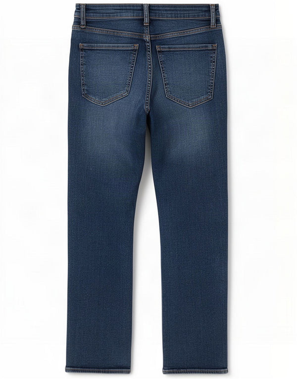 Zara Damen Crop Straight Jeans EU 38 Small W28 L25 Blaue Baumwolle