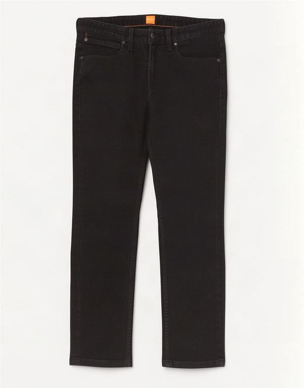 Hugo Boss Herren Straight Jeans W34 L28 Schwarze Baumwolle